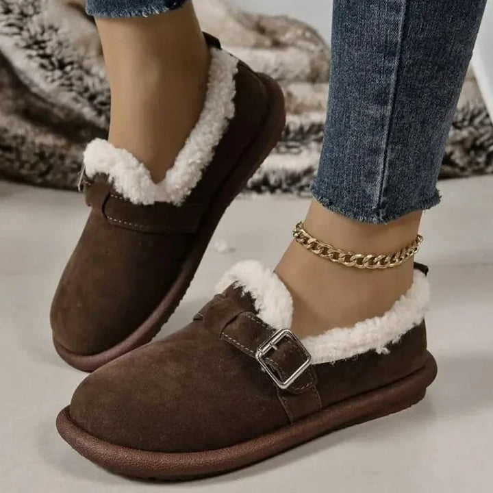 Fur Lined Suede Clogs "Elsie"