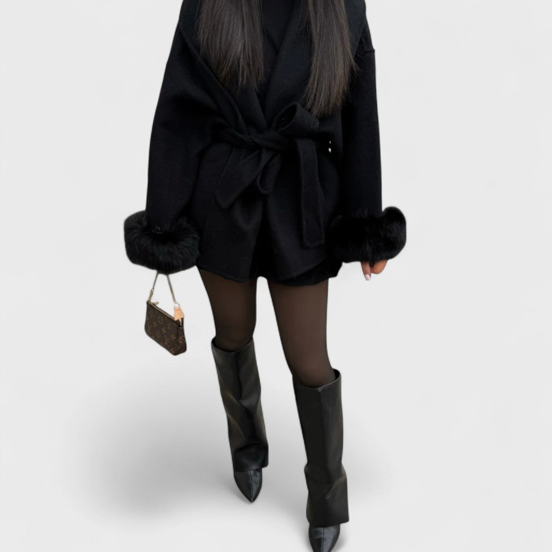 Faux Fur Cuff Coat "Carra"