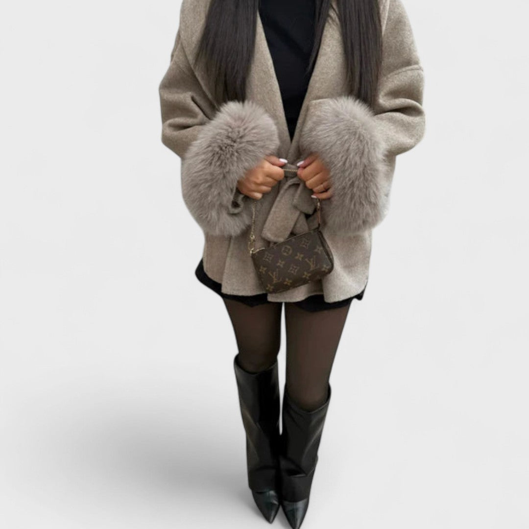Faux Fur Cuff Coat "Carra"