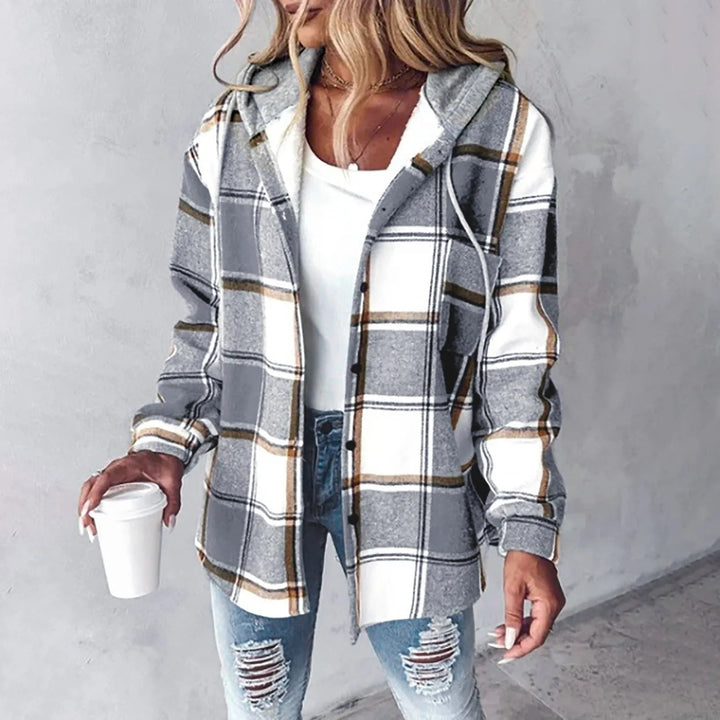 Hooded Plaid Shacket "Janet"