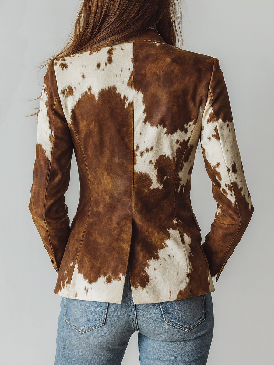 The Dallas™ | Eco-Suede Cow Print Blazer