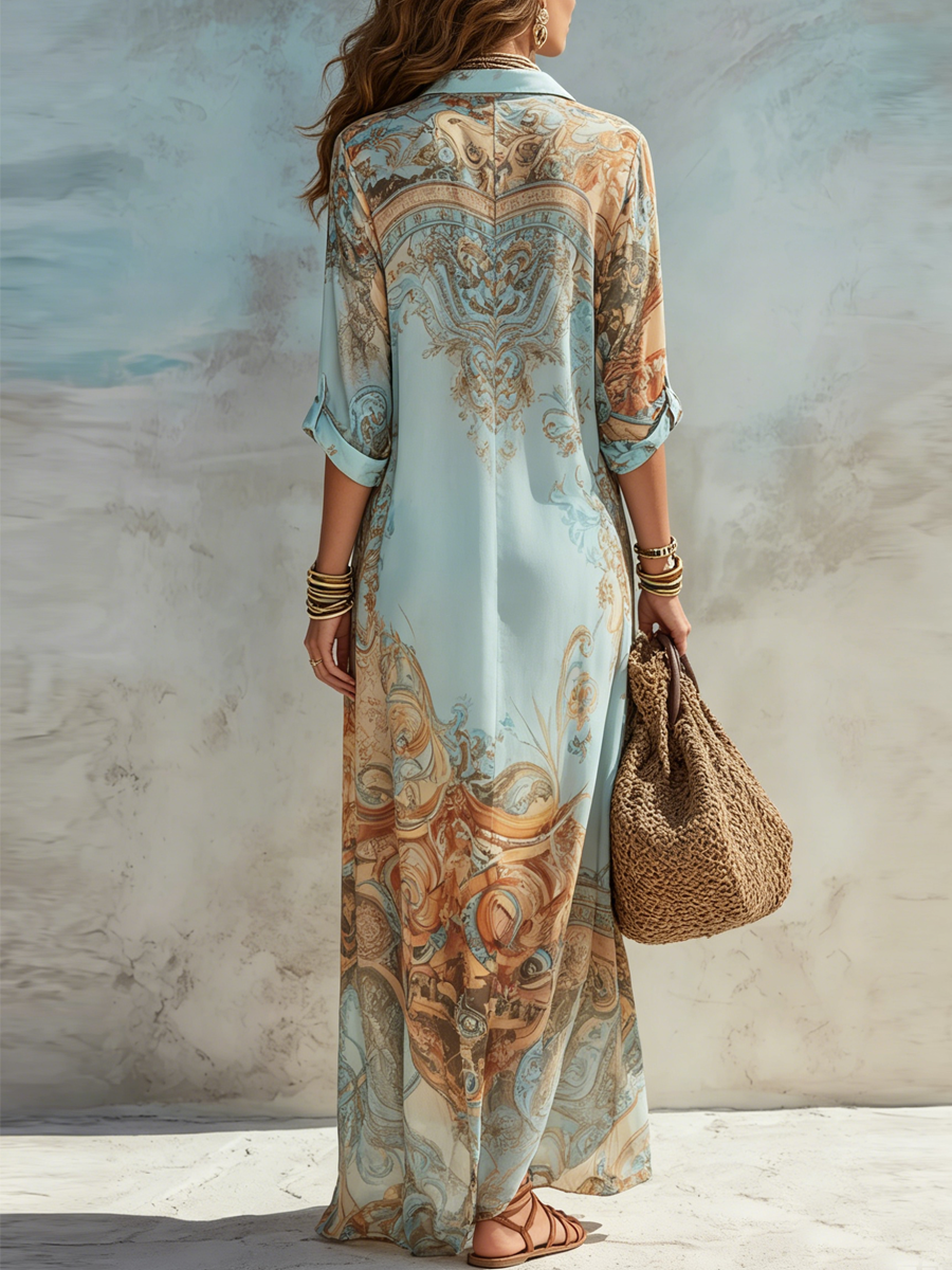 The Baroque™ | Vintage Print Elegant Dress