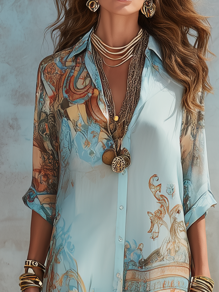 The Baroque™ | Vintage Print Elegant Dress