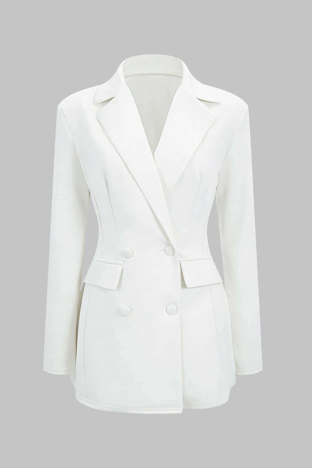 Notched Lapel V-Neck Mini Dress