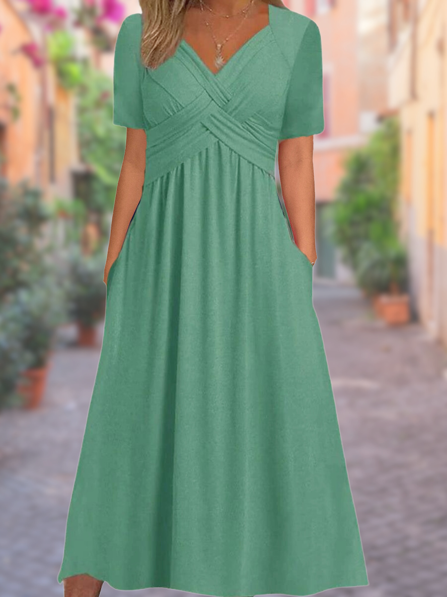 Sylvia™ | V-Neck Tummy-Covering Dress