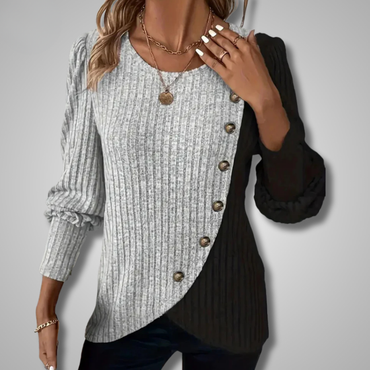 Kaia™ | Elegant Button-Down Knit Longsleeve
