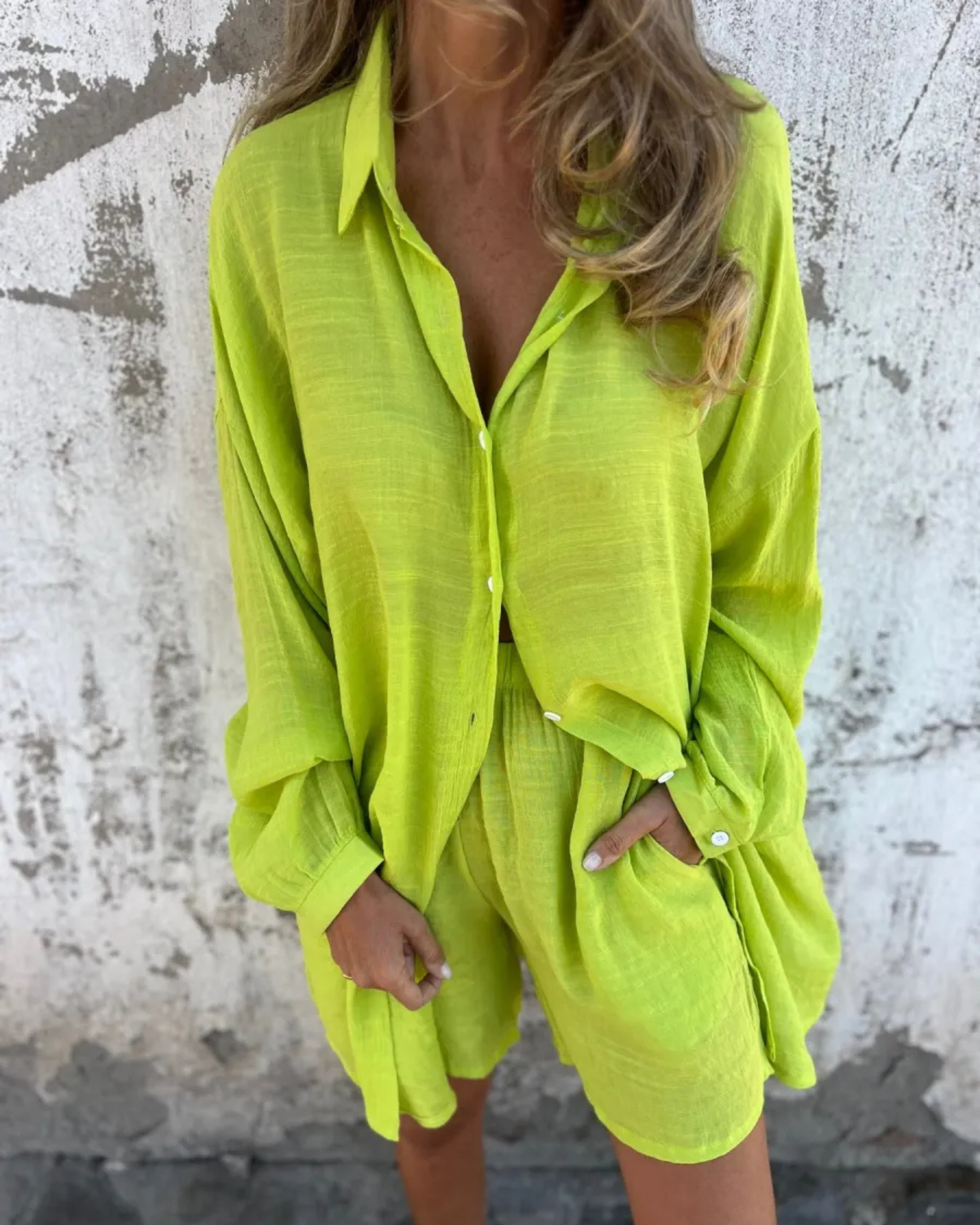 Izela™️| Casual Shirt & Shorts Set