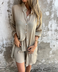 Izela™️| Casual Shirt & Shorts Set