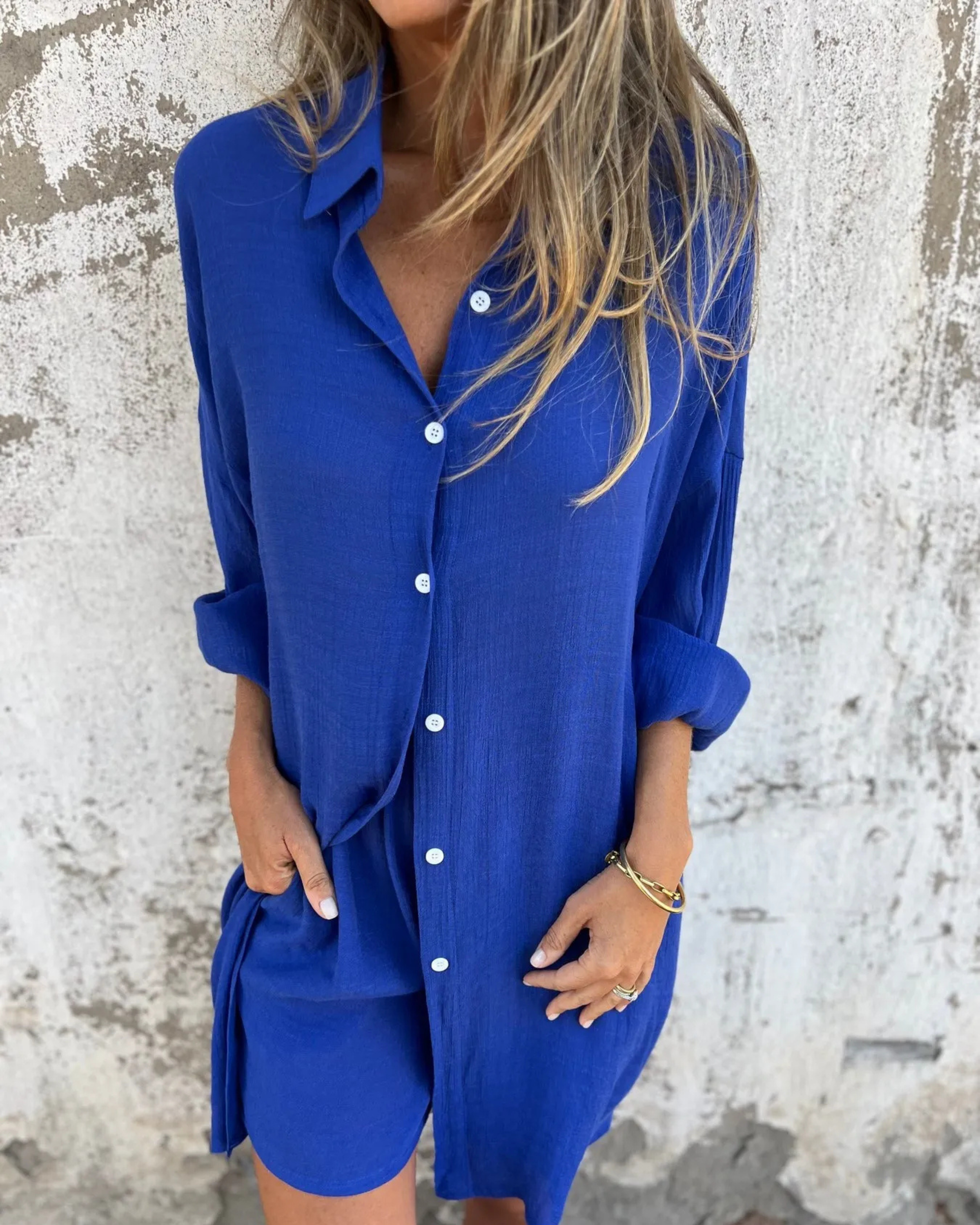 Izela™️| Casual Shirt & Shorts Set