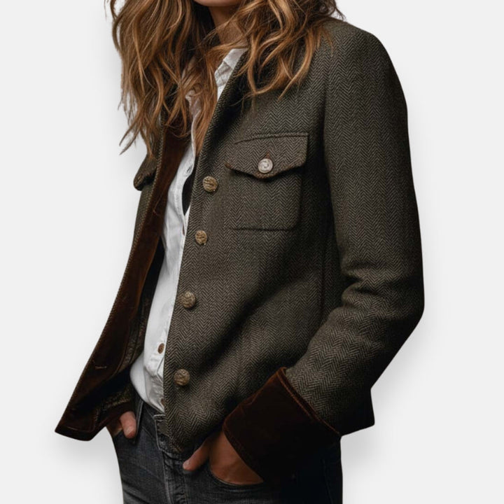 Kensington - Tweed Jacket with Velvet Details