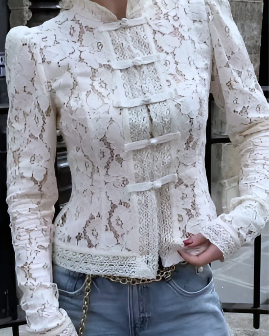 Cali™ | Long Sleeved Lace Blouse