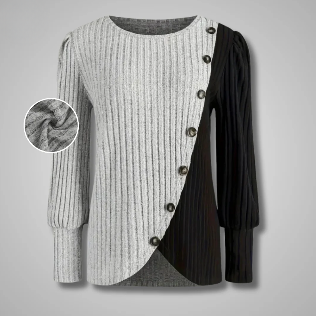 Kaia™ | Elegant Button-Down Knit Longsleeve