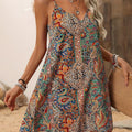 Vrouwen Bohemian Stijl Gedrukte Wrap Jurk, V-hals, Rugloos, Franje Zoom, Geschikt voor Muziekfestivals