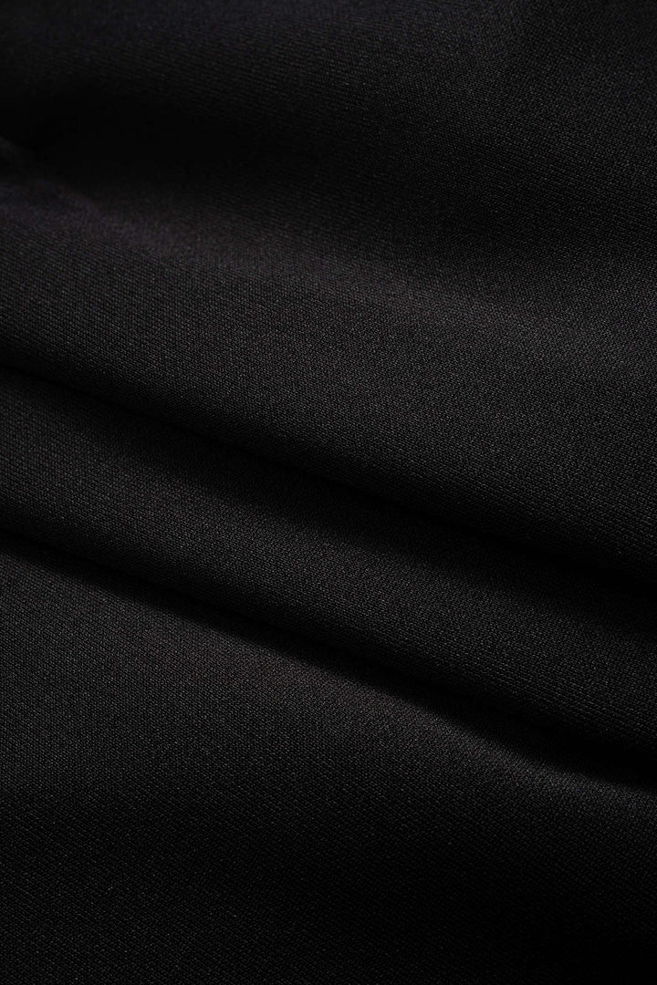 Notched Lapel V-Neck Mini Dress