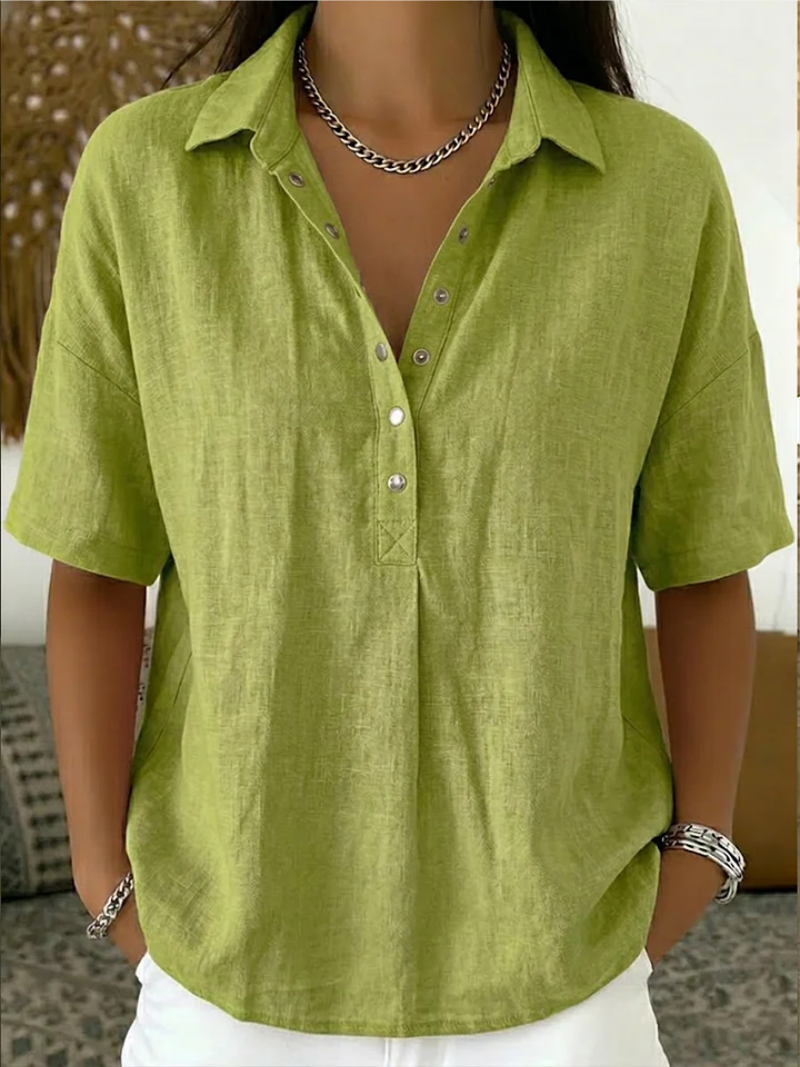 Willow | Blouse with Collar and Button (BOGO NOW!)