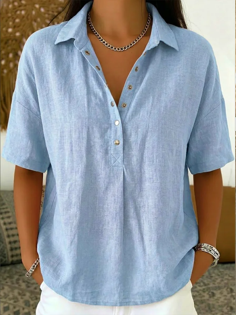 Willow | Blouse with Collar and Button (BOGO NOW!)
