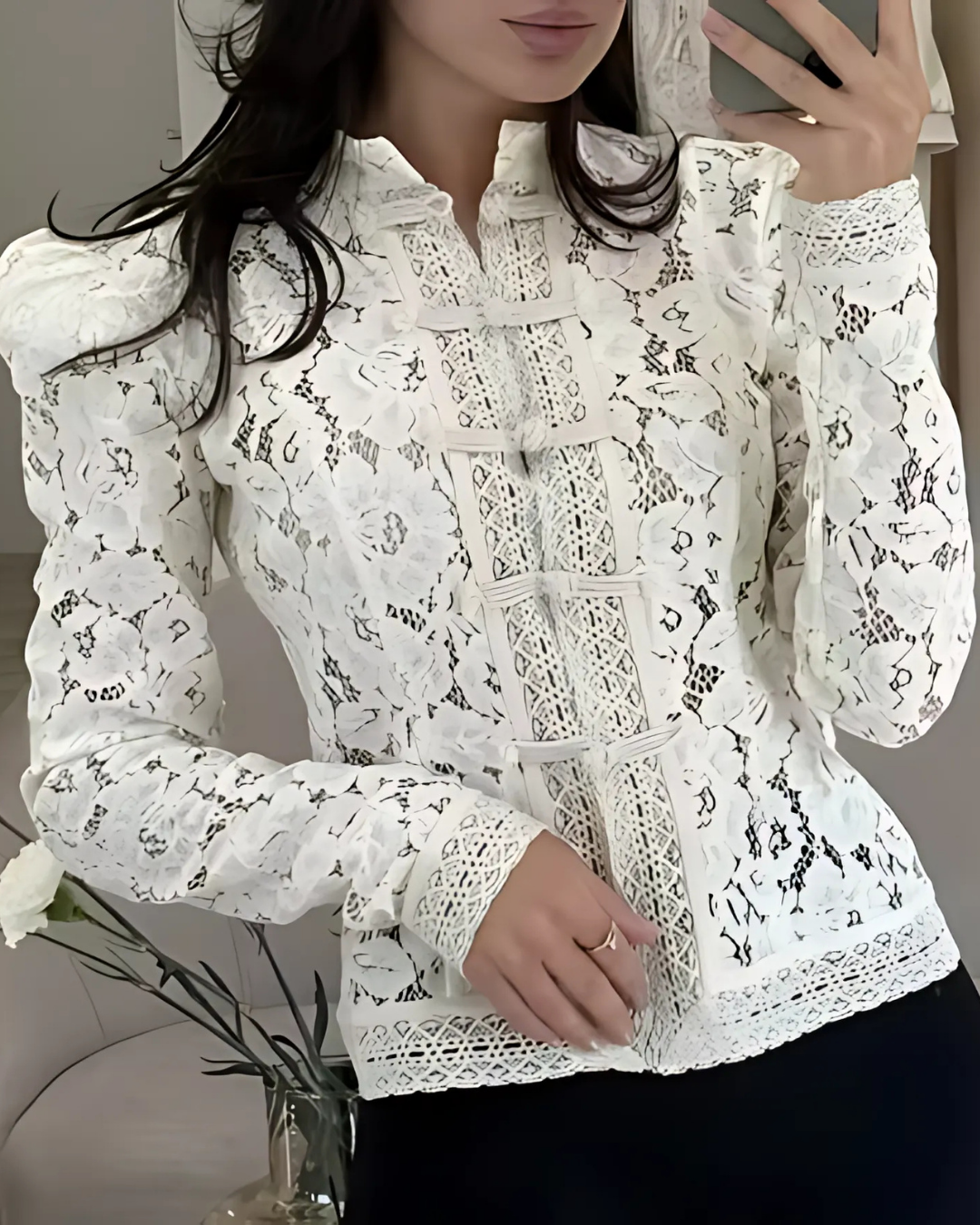 Cali™ | Long Sleeved Lace Blouse