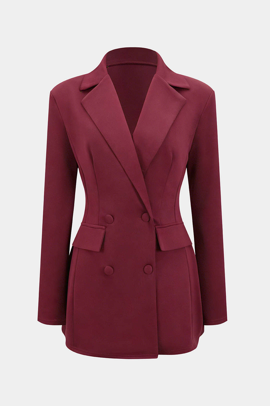 Notched Lapel V-Neck Mini Dress