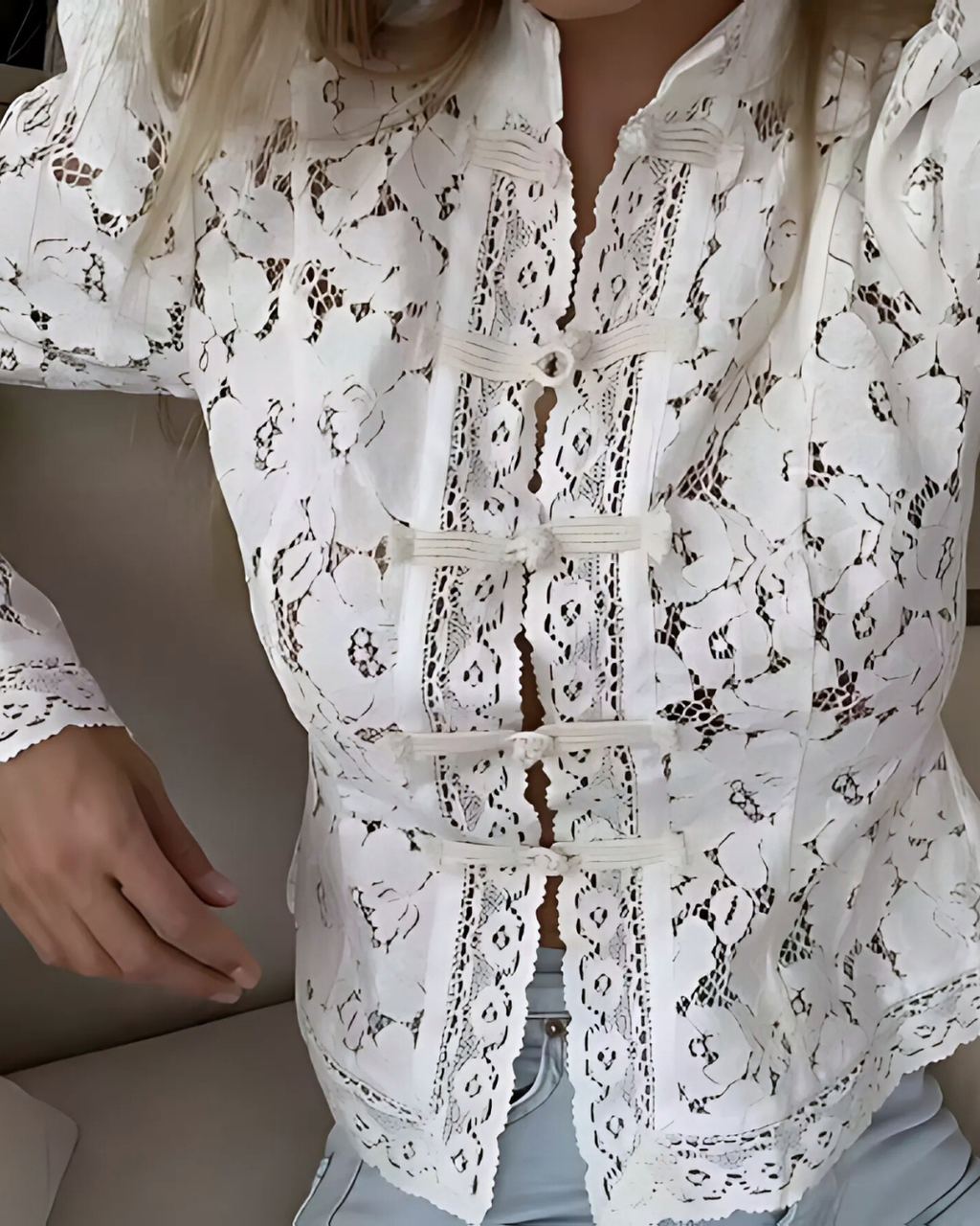 Cali™ | Long Sleeved Lace Blouse