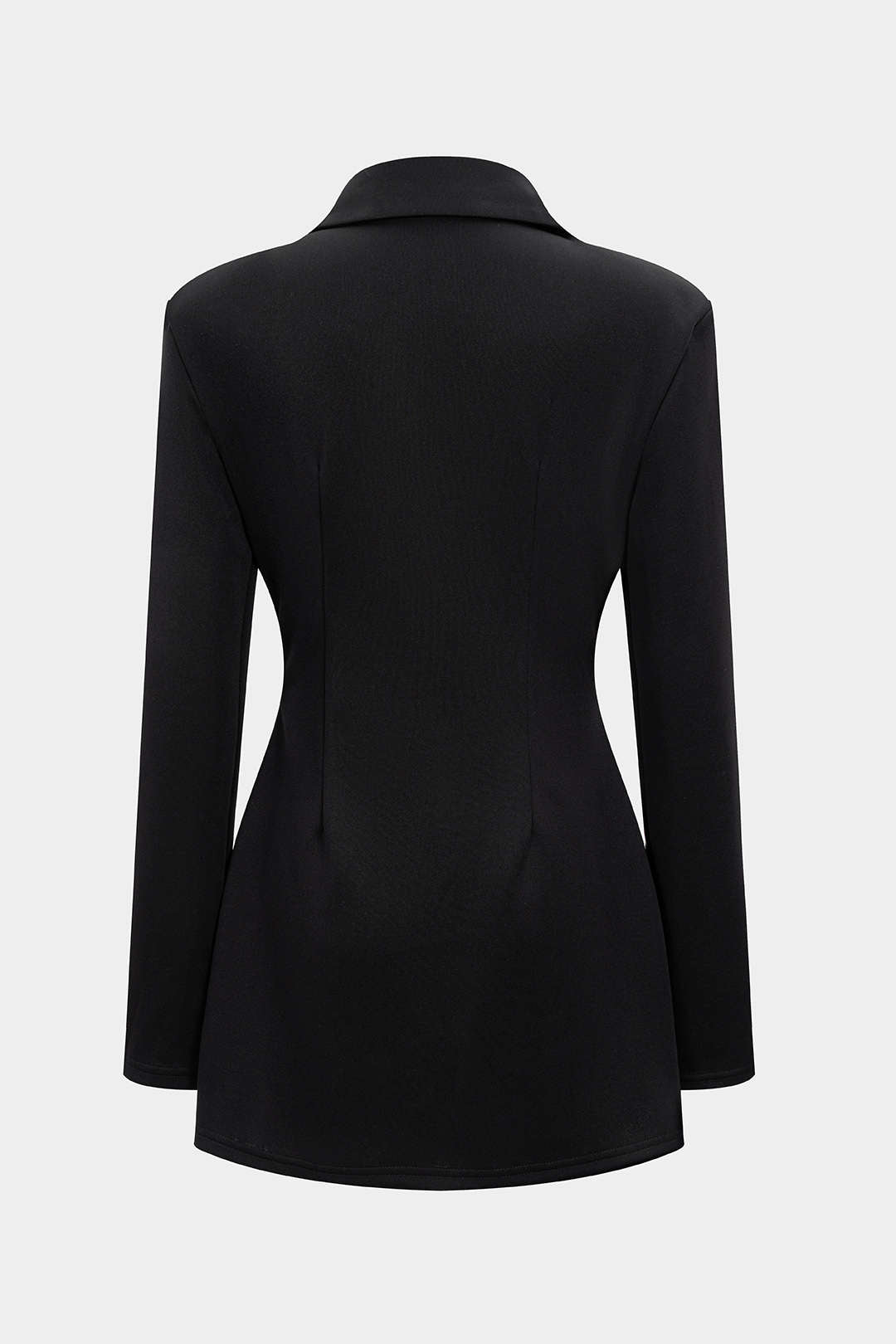 Notched Lapel V-Neck Mini Dress