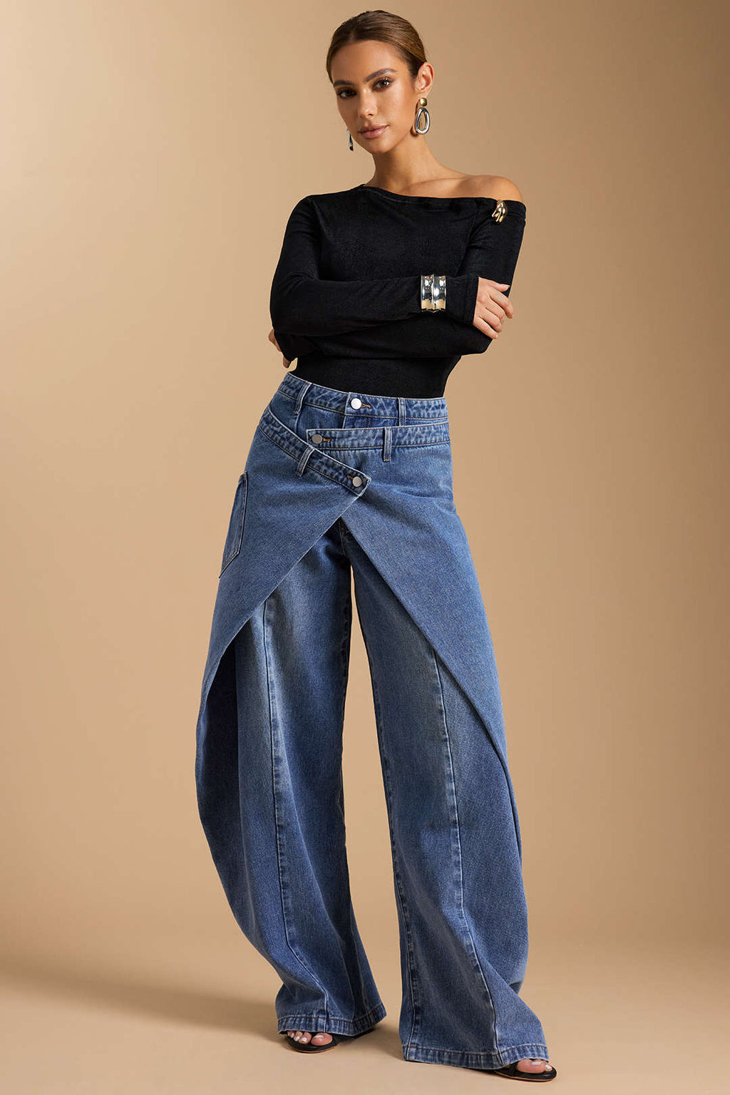 Luna Asymmetric Wrap Jeans