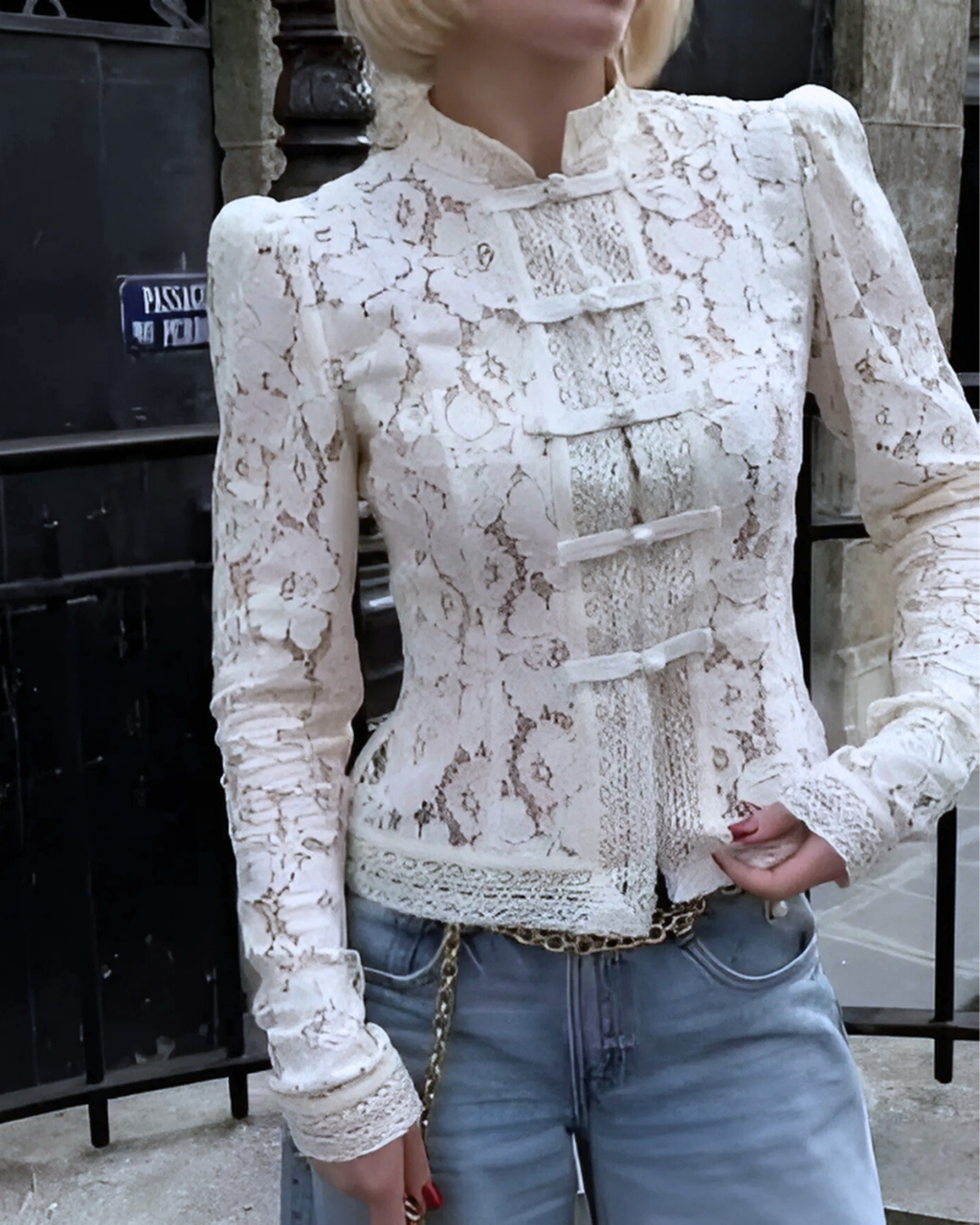 Cali™ | Long Sleeved Lace Blouse