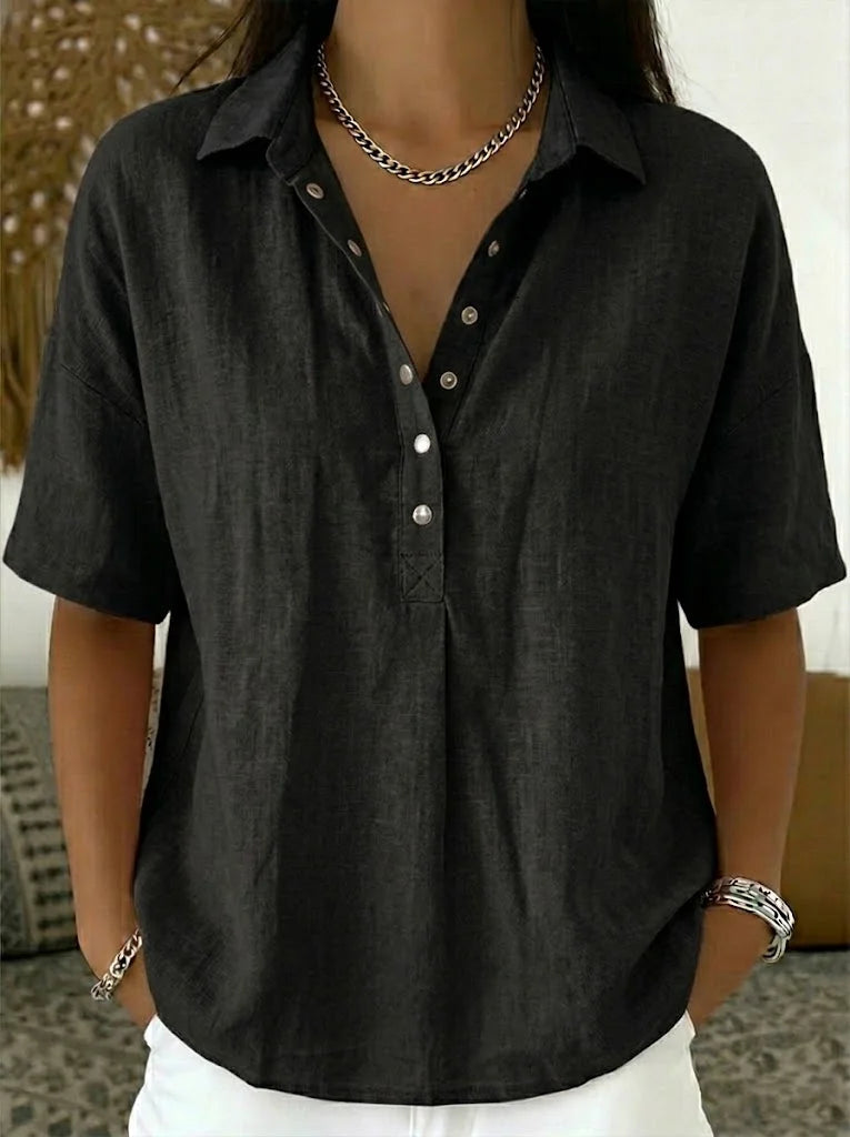 Willow | Blouse with Collar and Button (BOGO NOW!)
