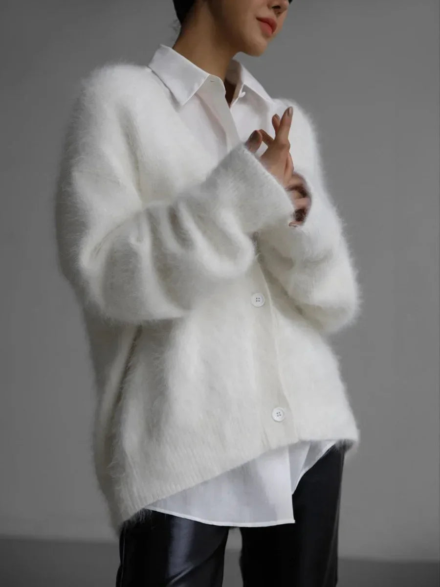 Fuzzy Knit Cardigan "Amy"