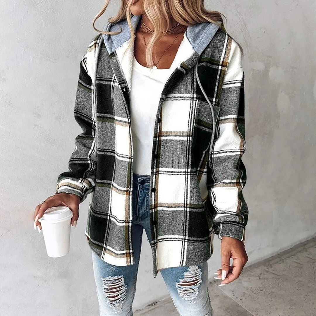 Hooded Plaid Shacket "Janet"