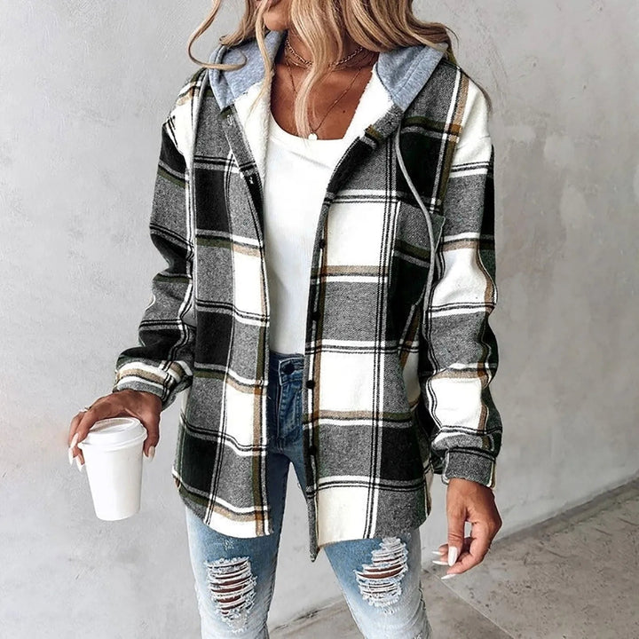 Hooded Plaid Shacket "Janet"