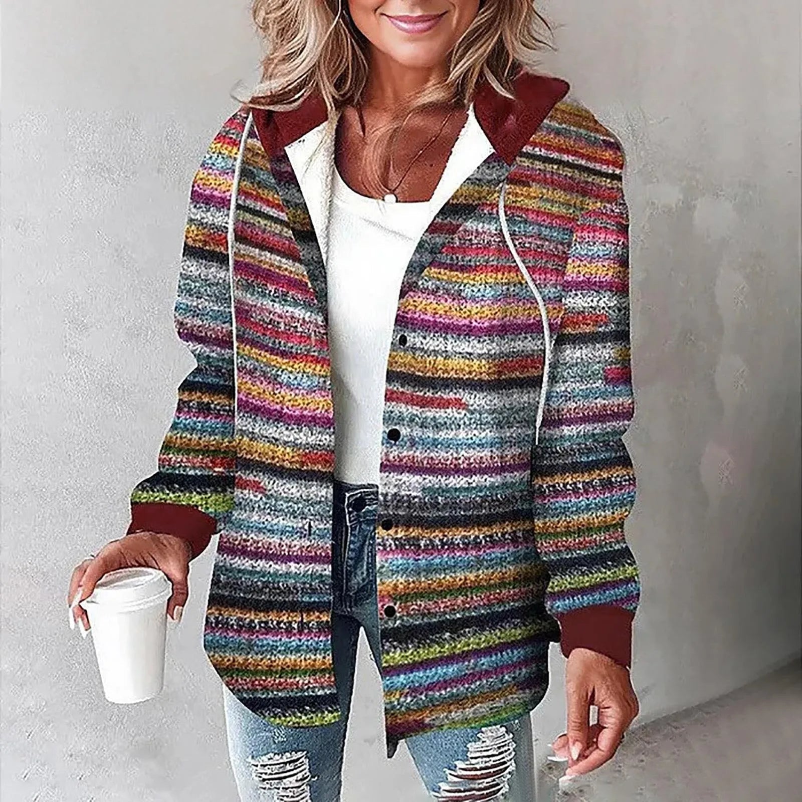 Hooded Plaid Shacket "Janet"