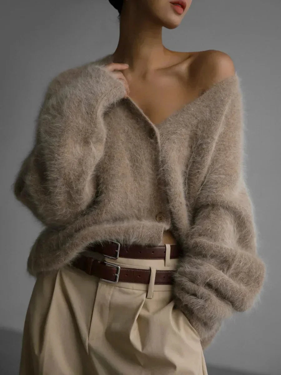 Fuzzy Knit Cardigan "Amy"