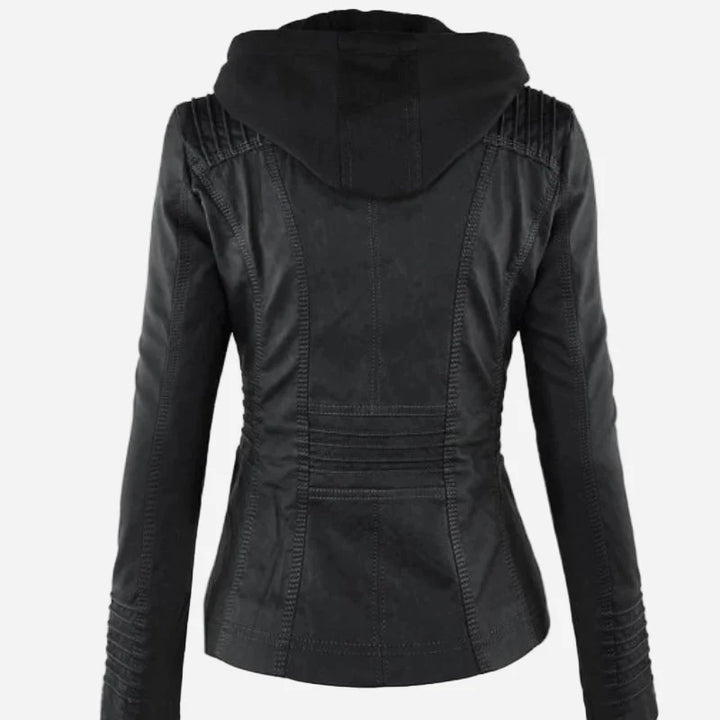 Leather Hooded Jacket "Eva"