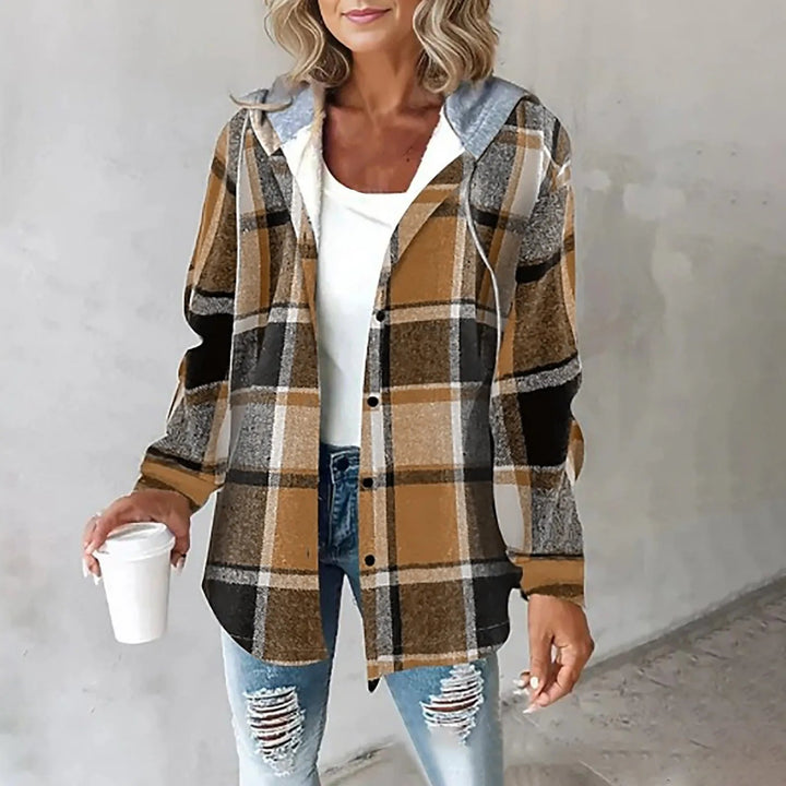 Hooded Plaid Shacket "Janet"