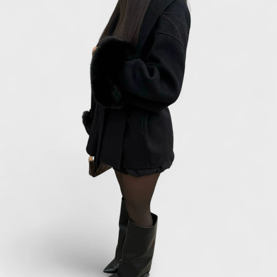 Faux Fur Cuff Coat "Carra"