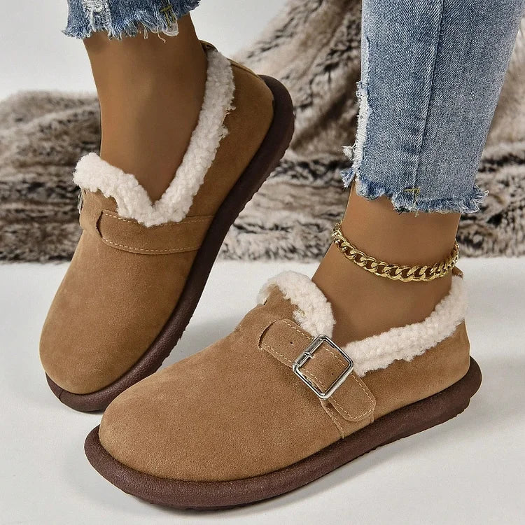 Fur Lined Suede Clogs "Elsie"