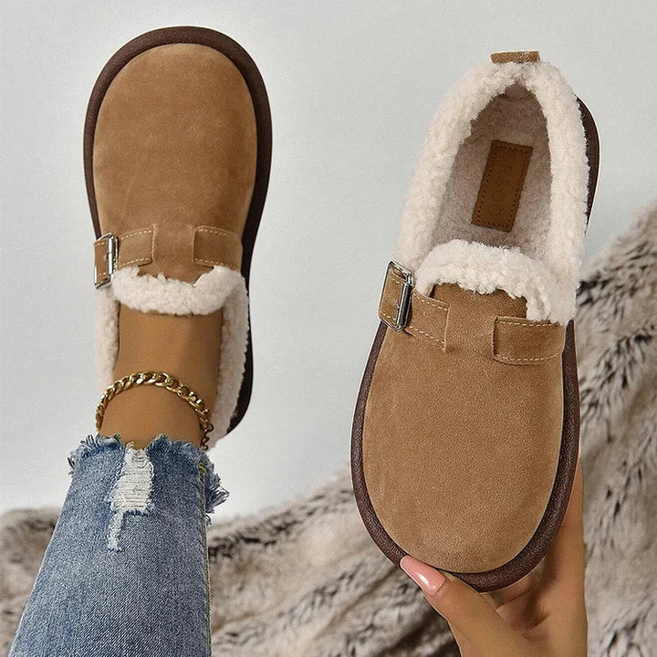 Fur Lined Suede Clogs "Elsie"