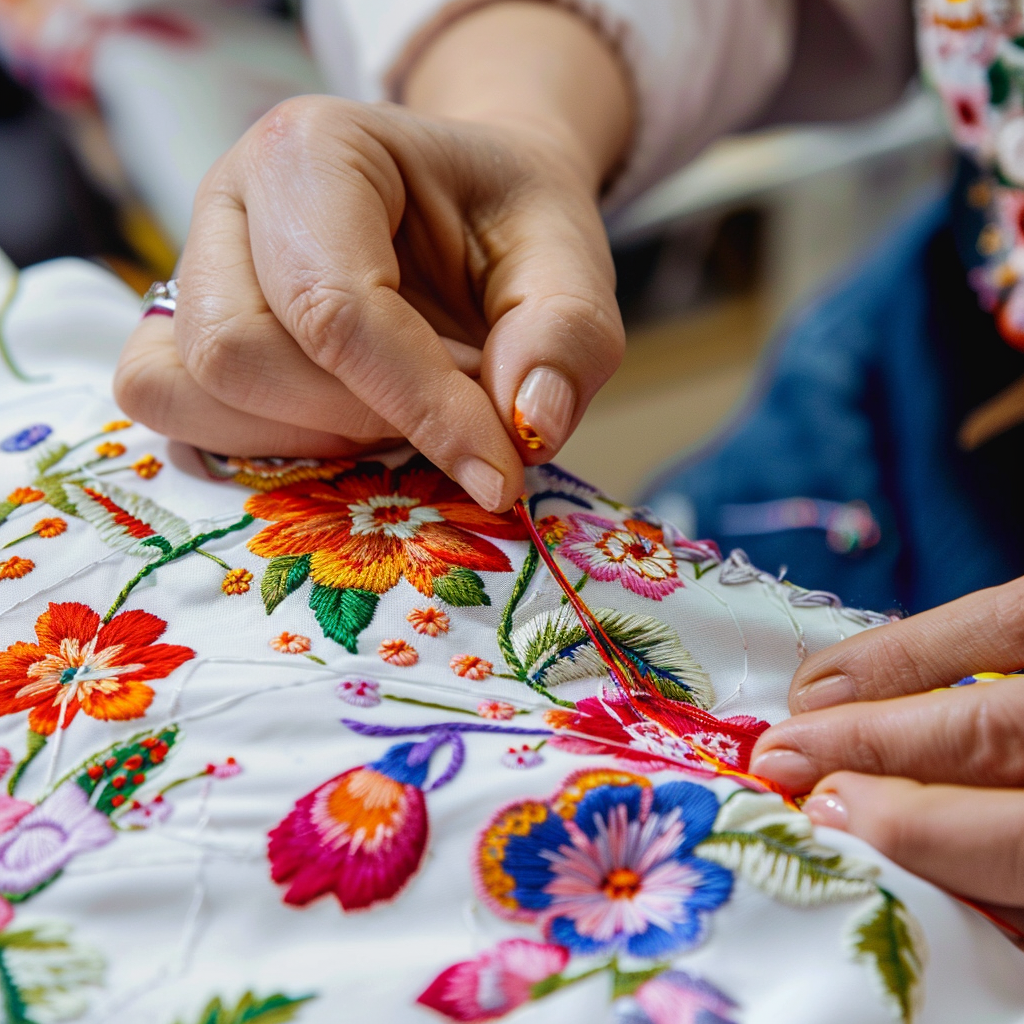 The Anya™ | Artisan Floral Embroidered Linen Shirt