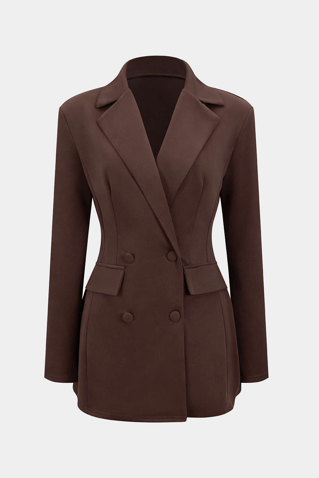 Notched Lapel V-Neck Mini Dress