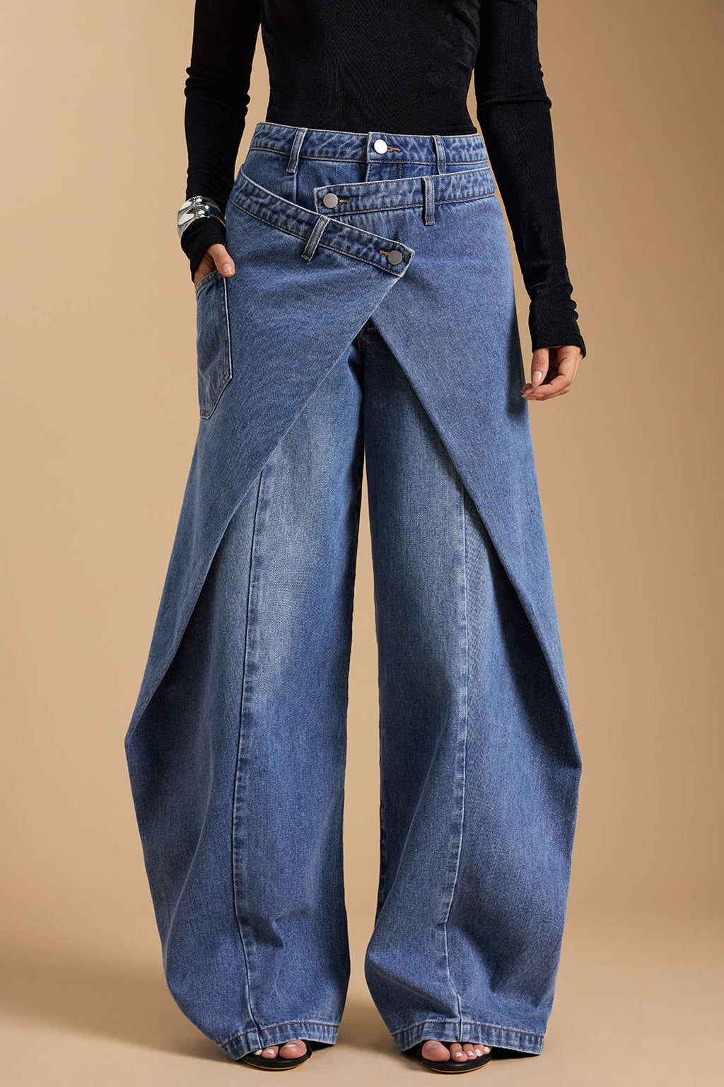 Luna Asymmetric Wrap Jeans