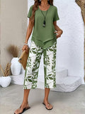 Arvesa | Casual Leaf Print Two Piece Set