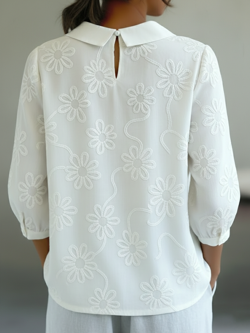 Florence™ | Romantic Floral Embroidered Blouse