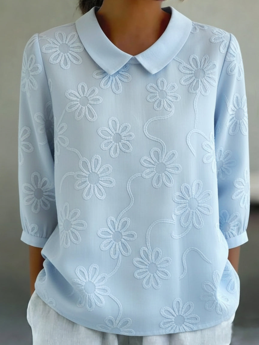 Florence™ | Romantic Floral Embroidered Blouse