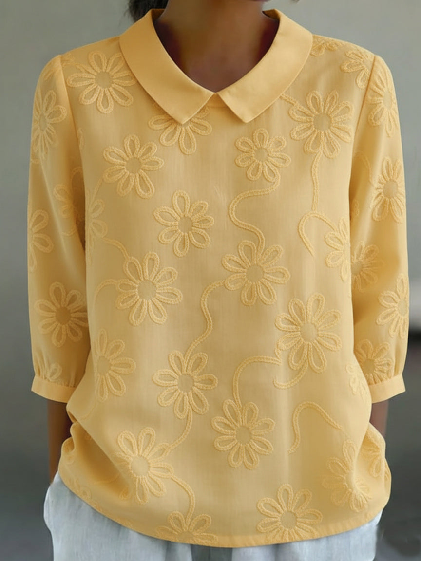 Florence™ | Romantic Floral Embroidered Blouse