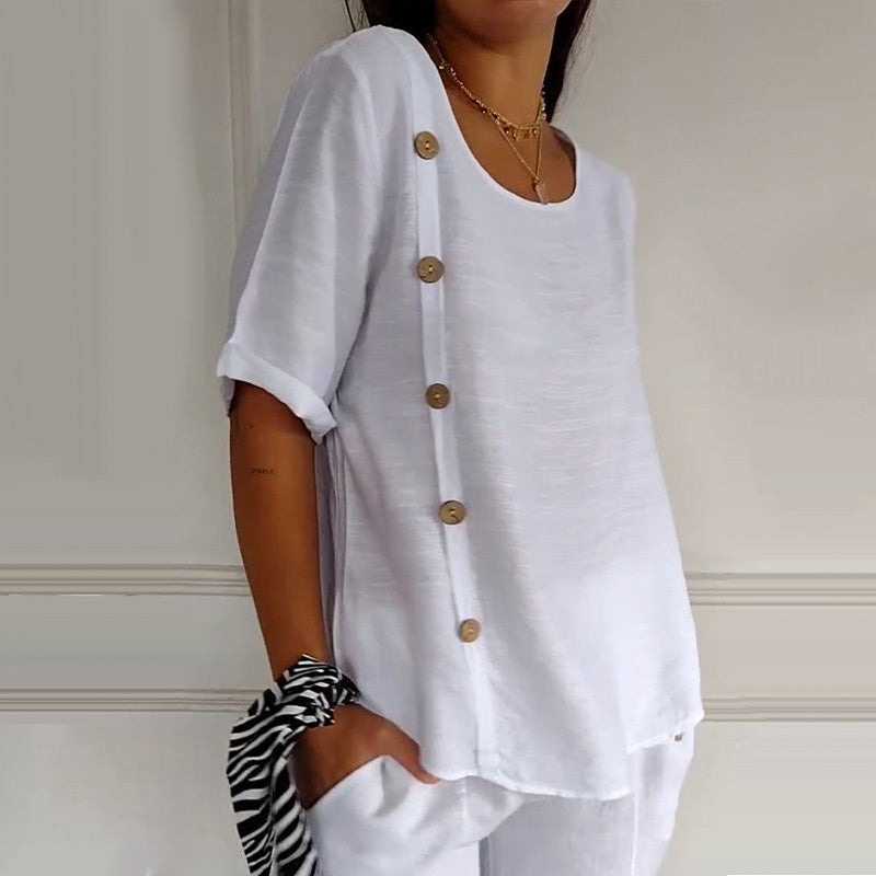 The Aria™ | Fluid Satin-Finish Blouse