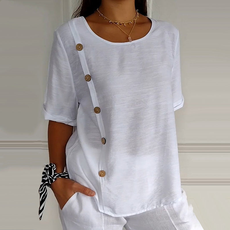 The Aria™ | Fluid Satin-Finish Blouse