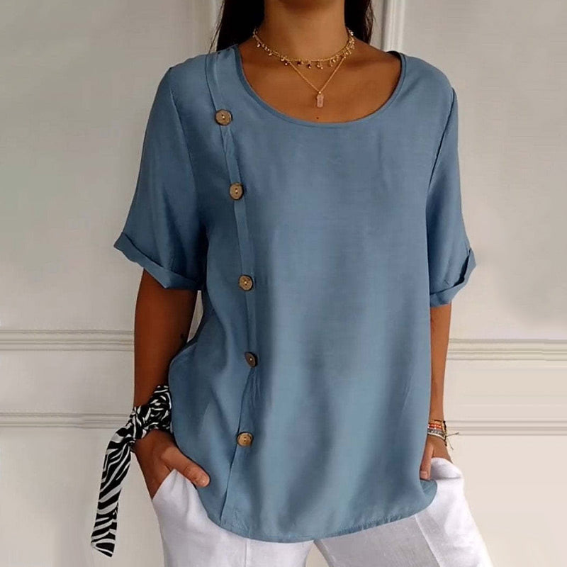 The Aria™ | Fluid Satin-Finish Blouse
